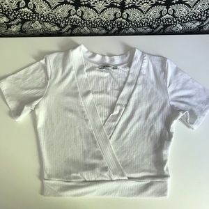 Zara white crop top